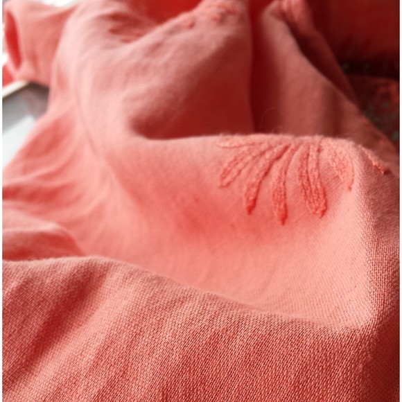 Dance in Paris Linen Embroidery Corral Kimono One size Pockets Italy Long - Picture 8 of 10